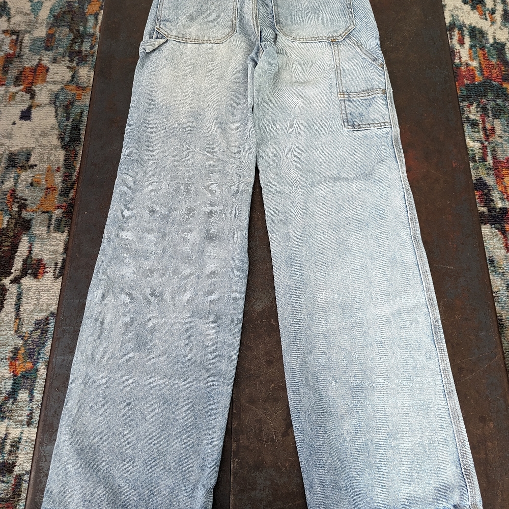 Brandy Melville / J. Galt light wash wide leg cargo jeans - Picture 2 of 6